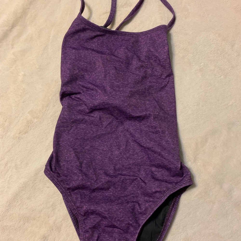 JOLYN heathered purple tie back onesie